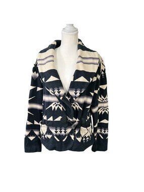 Lauren Ralph Lauren Aztec Print Horn Toggle Closure Jacket Size Large